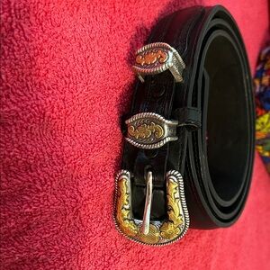 Nocona Black Leather Belt